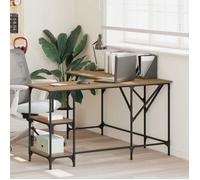 Bureau en L - VIDAXL - Chêne artisanal - Bois d'ingénierie - Structure acier - 139x139x75 cm