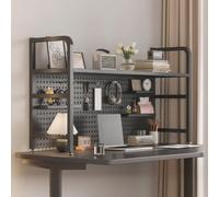 Bureau en métal multi-usage avec panneau perforé - Bureau indépendant pour dortoirs à domicile, bureau et espaces d'étude - Slish and Functal Worpace Solut