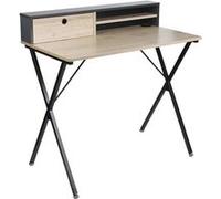 Bureau en métal noir 1 tiroir et rangements - L90cm