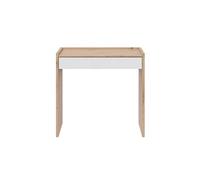 Bureau en mlamin coloris blanc artik et chêne - Hauteur 81 x Longueur 77 cm x Profondeur 40 cm --