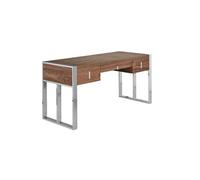 Bureau en noyer et acier chromé 3135C, 158 x 62 x 76 cm. -