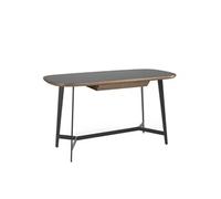 Bureau en noyer et vitrail noir 3137C, 140 x 72 x 76 cm. -