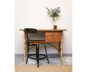 Bureau en rotin et bois louis sognot n°518