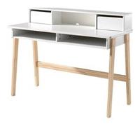 Vipack Bureau enfant en bois blanc avec rangements - Kiddy - KIBU1214