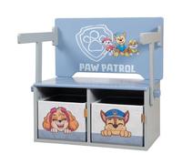 roba Banc Pliable Paw Patrol + 2 Boîtes de Rangement Réversibles - Convertible en Table pour Enfants - Convient à Partir de 18 Mois - Bois Gris/Bleu