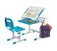 Bureau Enfant à Hauteur Réglable Inclinable 0-45°, Bleu