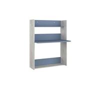 Bureau enfant à paroi en bois grisé et bleu - BU9018