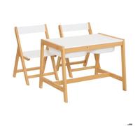 Bureau enfant Bako 2 chaises 2 tiroirs blanc - Atmosphera Créateur d'intérieur