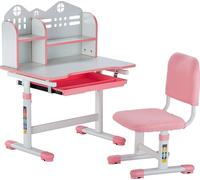 Bureau enfant Bureau enfant Bibliothèque réglable en hauteur Rose