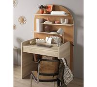 Sauthon Bureau Enfant - décor Bois chêne sépia Forme Arche (Caramel, 100 x 168 x 78 cm)