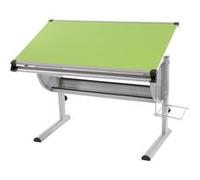 Bureau enfant Oxford, plateau inclinable, hauteur r?glable, vert