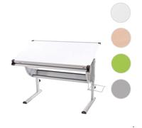 Bureau enfant Oxford, plateau inclinable, hauteur réglable ~ blanc