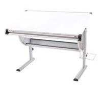 Bureau enfant Oxford, plateau inclinable, hauteur réglable, blanc Blanc