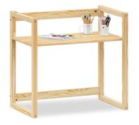 IDIMEX Bureau Enfant SUZA réglable en Hauteur 80 x 76 x 48 cm Bois de pin Massif, Bureau Chambre Enfant, 4 Niveaux de Hauteur, Coloris Naturel