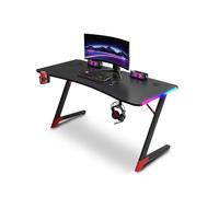 Bureau ergonomique gamer avec porte gobelet et support casque Urban Factory Ergo LED Noir