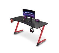 Bureau ergonomique gamer avec porte gobelet et support casque Urban Factory Ergo Noir et Rouge