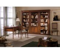 Bureau et chaise en bois avec accoudoirs Bibliothèque design mobilier de bureau 3pcs
