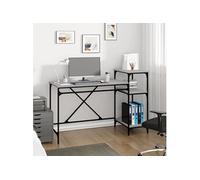 vidaXL Bureau d'écriture avec étagères et rangement, industriel Sonoma gris bois ingénierie/fer