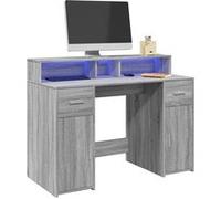 vidaXL Bureau avec lumières LED – Sonoma gris 120x55x91 cm – Bois ingénierie