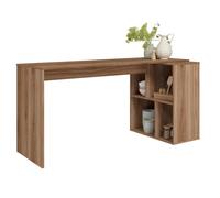 Bureau et Rayonnage - OFFICE - Imitation Châtaignier - 4 Niches - L 160 x l 67.5 x H 78 cm