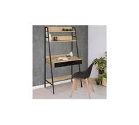 Bureau étagère 1 tiroir noir BOSTON design industriel
