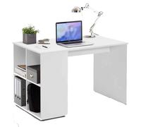 Bureau & Étagère Design "Trent" 117cm Blanc