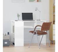vidaXL Bureau 823026 Blanc brillant 100 x 55 x 75 cm Bois d'ingénierie