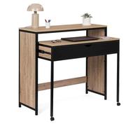 IDMarket – Bureau extensible Boston 1 tiroir Design industriel Noir