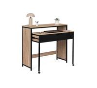 Bureau extensible 1 tiroir noir BOSTON design industriel