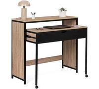 IDMarket - Bureau Extensible 1 tiroir Noir Boston Design Industriel