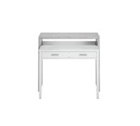 Bureau extensible CLEA 2 tiroirs L99cm - Blanc et béton