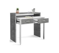 Bureau extensible MAX bois effet béton et blanc