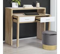 IDMarket - Bureau Extensible Max façon hêtre et Blanc