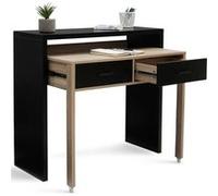 IDMarket - Bureau Extensible Max Noir et façon hêtre