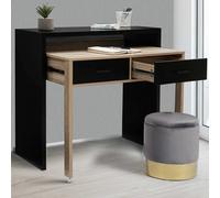 IDMarket - Bureau Extensible Max Noir et façon hêtre