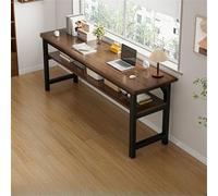 Bureau extra long de 40,9 cm - Table d'écriture rectangulaire pour la maison et la location - Marron/noir avec étagère 78,7 x 40,6 x 76,2 cm (L x l x H) - Idéal pour le travail informatique et le