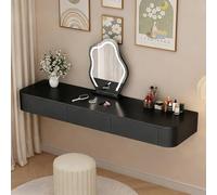 Bureau Flottant Entièrement Assemblé avec Tiroirs À Fixation Murale - Coiffeuse Flottante d'angle Polyvalente, Station De Maquillage/Bureau Travail pour Chambre Coucher, Salle Bain, Petits Espaces