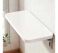 Bureau flottant mural pour petits espaces en bois massif - Table de bar pliable pour la maison, le bureau, la cuisine et la buanderie - Coins arrondis