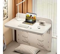 Bureau Flottant pour Lit Superposé de Dortoir, Table de Chevet Suspendue Pliable avec Crochets de Rambarde Réglables, Plateau Suspendu Gain de Place en Bois(Marble,40x30x30cm/15.7x11.8x11.8in)