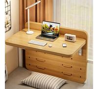Bureau Flottant pour Lit Superposé de Dortoir, Table de Chevet Suspendue Pliable avec Crochets de Rambarde Réglables, Plateau Suspendu Gain de Place en Bois(Natural Wood,80x30x35cm/31.5x11.8x13.7in)