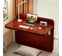 Bureau Flottant pour Lit Superposé de Dortoir, Table de Chevet Suspendue Pliable avec Crochets de Rambarde Réglables, Plateau Suspendu Gain de Place en Bois(Walnut,40x30x30cm/15.7x11.8x11.8in)