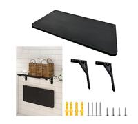 Bureau Flottant pour Ordinateur Portable, Disponible en Trois Couleurs, pour buanderie, Bureau, Cuisine, Salle de Bain (Noir, 60 x 30 cm)