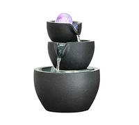 Bureau Fontaine d'intérieur de Table Noir Niveau 3 Bol en céramique Fontaines Cascade Relaxation Caractéristique l'eau Bureau méditation for la décoration à Domicile Décoration