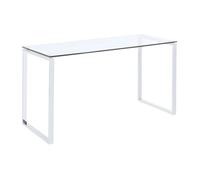 Vente-unique - Bureau Freya - Verre trempé & métal chromé