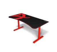 Arozzi Arena Bureau Gaming incurvé Ultra Large avec Tapis sur Toute la Surface, Support de Moniteur avec découpes et Filet de Gestion des câbles - [Red]