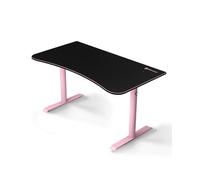 Bureau Gamer Arozzi Arena Medium - 140x76 cm - Bureau Gaming avec Cadre Acier, Rangement pour Câbles et Support Double Écran - Tapis de Souris Lavable Intégral - Rose.