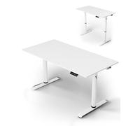 Bureau Gamer Arozzi Arena Nordico - 140x70 cm Bureau Gaming Électrique Réglable avec Rangement pour Câbles, Double Panier, Plateau Séparé et Compatible Bras Écran - Blanc
