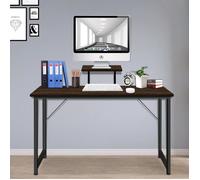 Bureau Gamer - LDSZXNE - Noir - Fibre de Carbone PVC - Support d'écran étagère