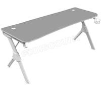 Mars Gaming MGDXLW, Bureau Gaming Ergonomique, Support Casque et Boissons, 160x60cm, Blanc