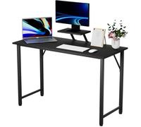 Bureau Gamer - Table de jeu avec Support d'écran étagère Noir 100x50x75cm